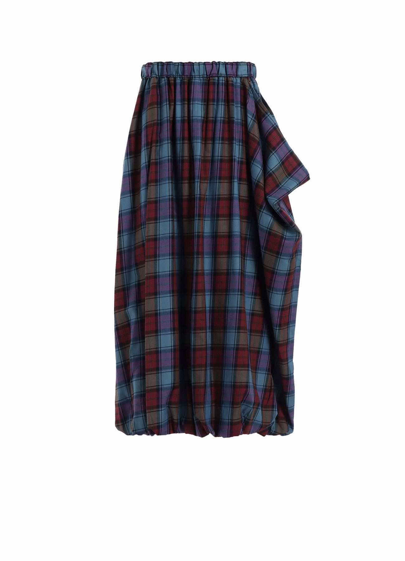TWILL PLAID SKIRT Elegant knee-length dress