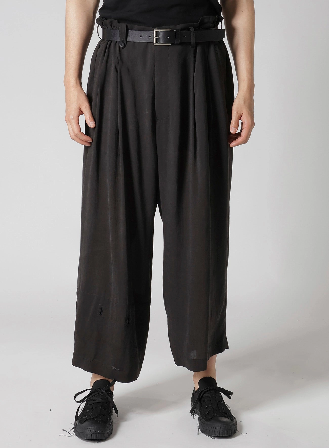 CELLULOSE OZONE PANELED HEM WIDE PANTS quick dry Recycled Polyester Blend