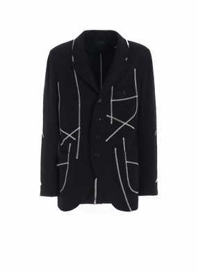 Ergonomic Shoulder Design Ritual FRENCH TERRY RANDOM STITCH 4 BUTTON JACKET