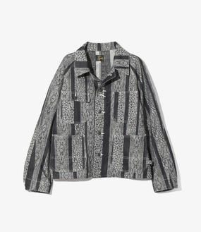 Resilience Stretchable Panels Short Coverall ?C Python Jacquard 10oz Denim