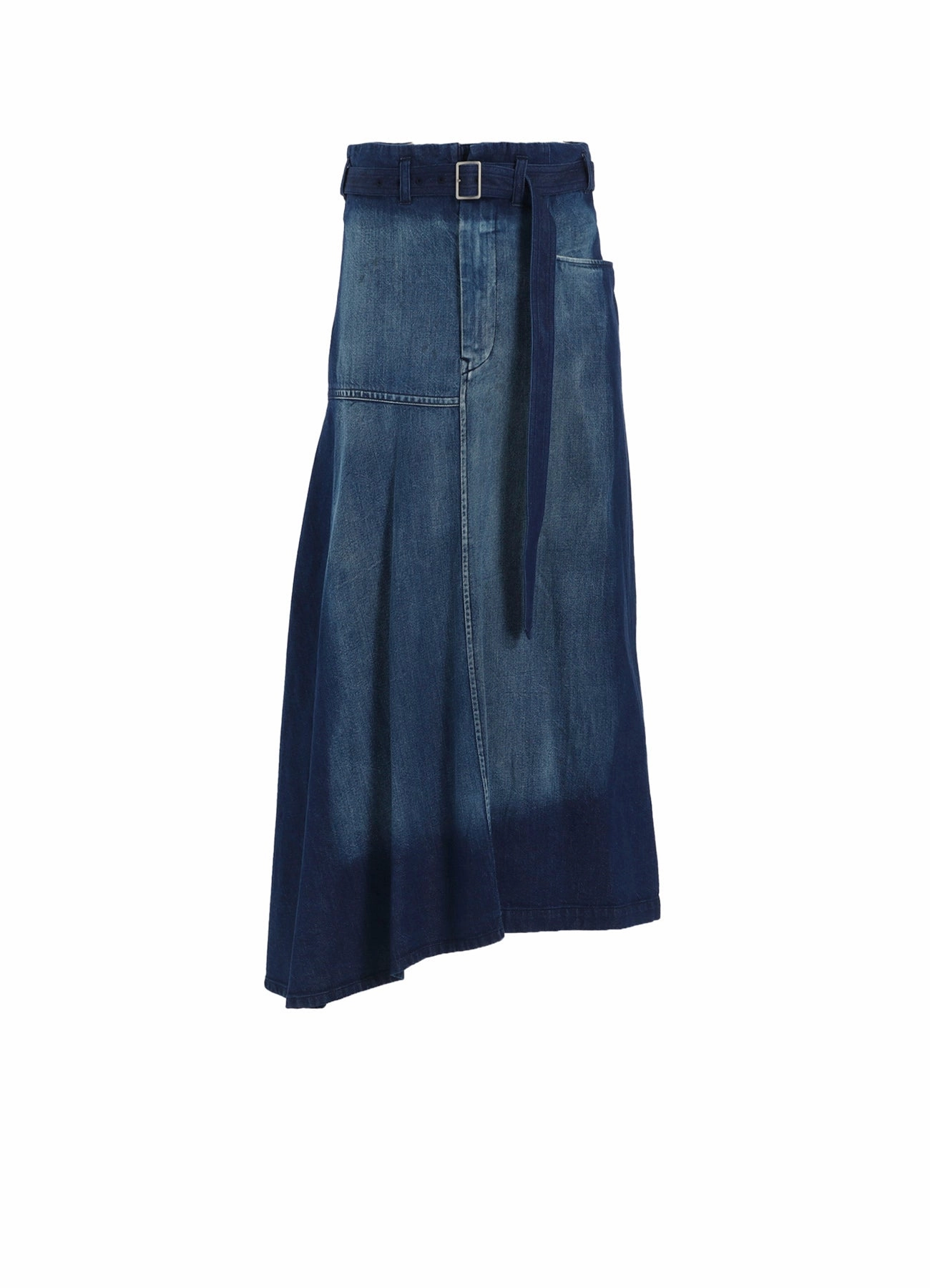 Contemporary Layer Chic Comfort Wear SPOTTED DENIM RIGHT SIDE FLARE SKIRT