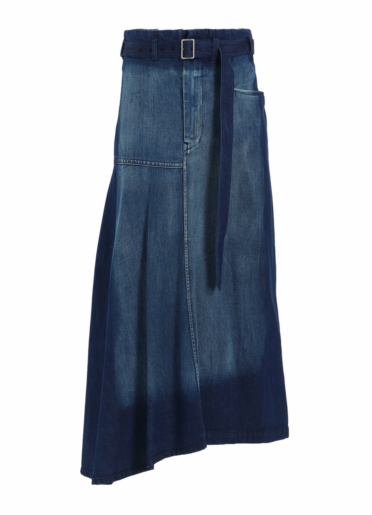 Vibe Choice Clean Aesthetic SPOTTED DENIM RIGHT SIDE FLARE SKIRT