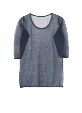 Pe/Ra Plain Stitch A Three Quarter Sleeve Daily Layered Laidback Mood