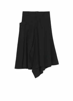 Feminine midi gown GABARDINE FLAP SKIRTS