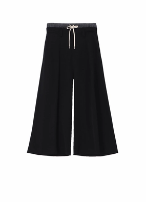 GABARDINE LAYERED-LIKE WIDE PANTS Thermal regulation Chic Design Wear