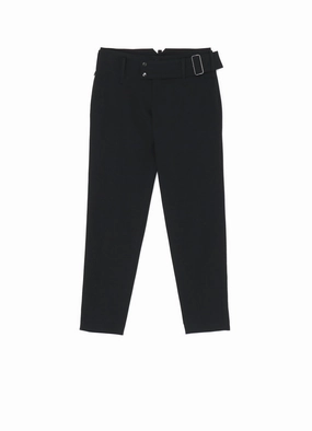 GABARDINE LOW-RISE BELTED PANTS Wardrobe Essential FlameRetardantTreatment