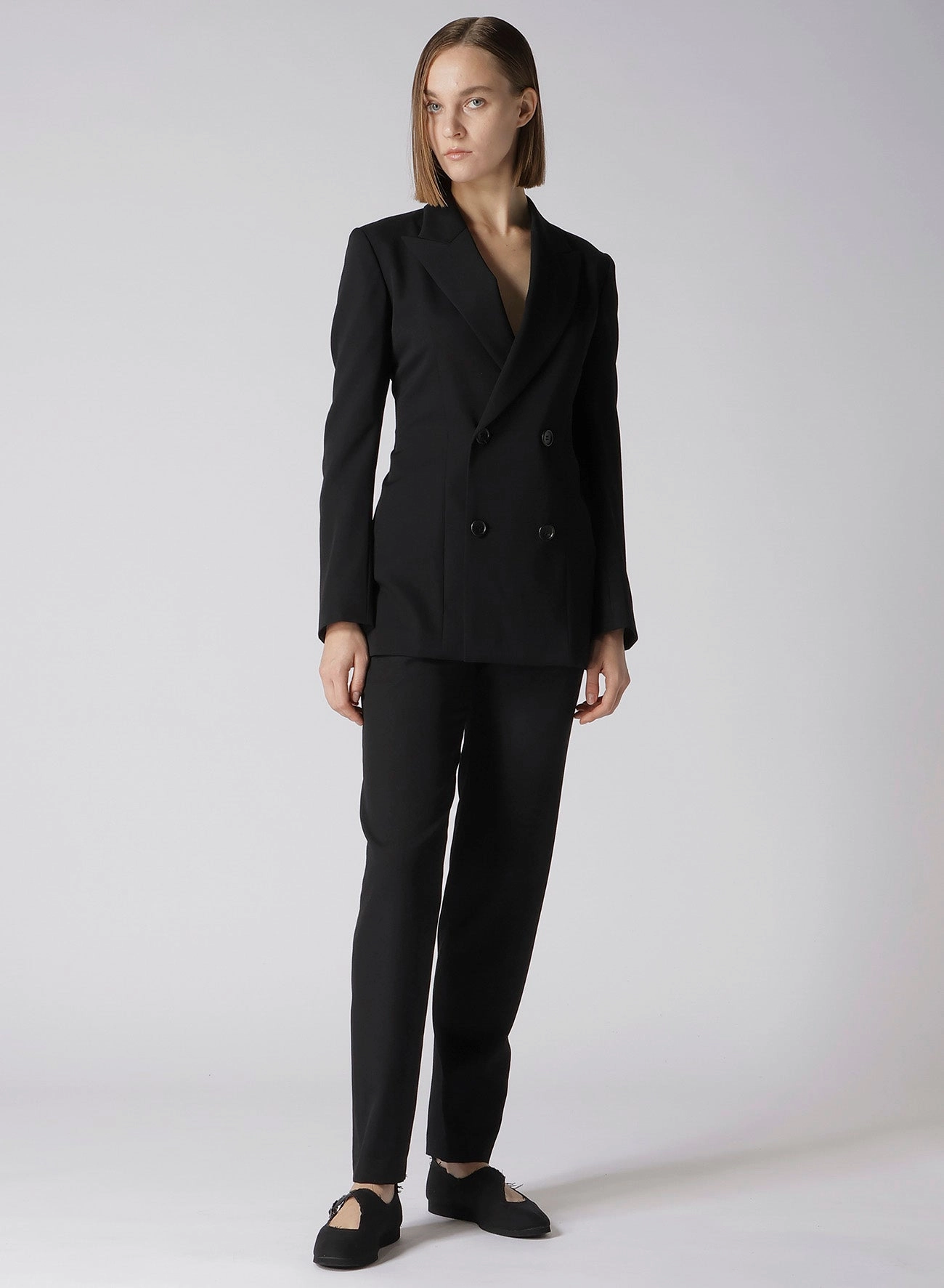 GABARDINE LOW-RISE BELTED PANTS Body Sculpting Chill Style