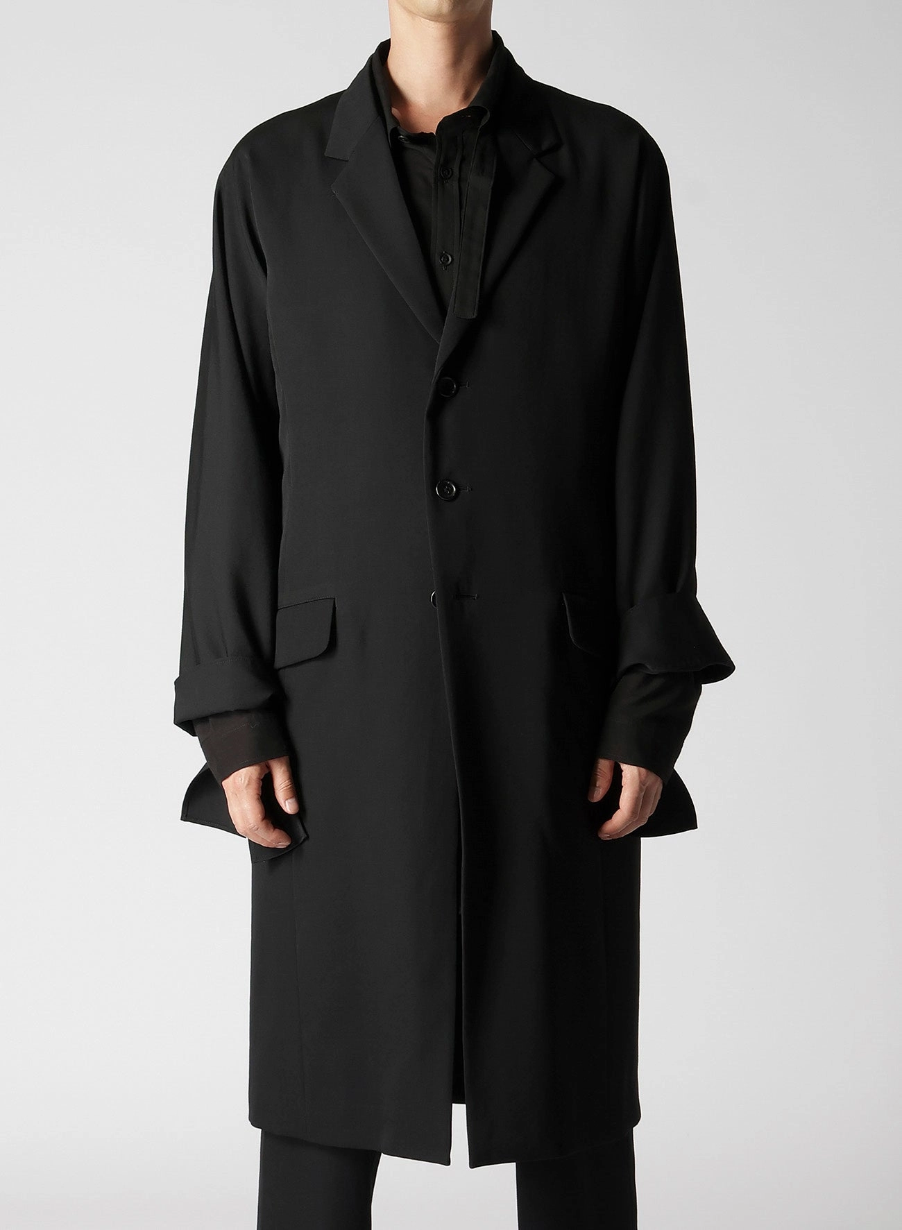 GABARDINE N-TIED SLEEVE CUFF LJ family trip Commuter Style