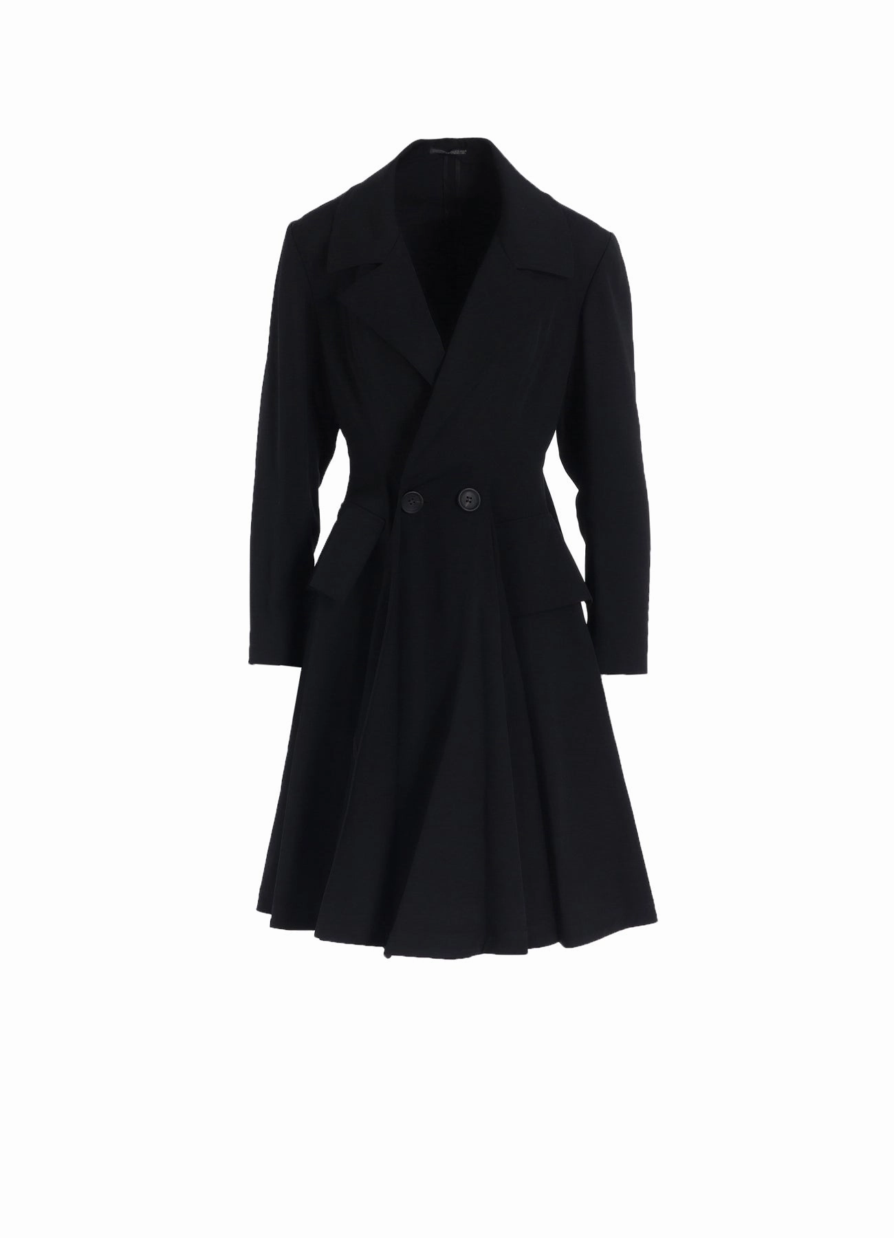 GABARDINE PANELED FLARE COAT Warm Lining