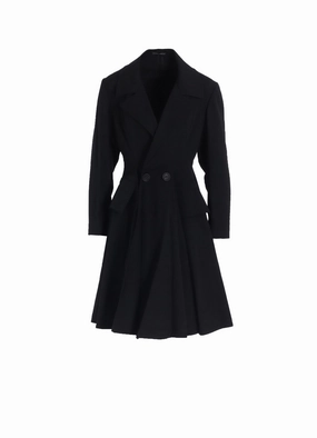 GABARDINE PANELED FLARE COAT Warm Lining