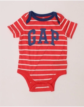 Loose Versatile Everyday Soft GAP Baby Boys Graphic Bodysuit 6-9 Months Red Striped Cotton