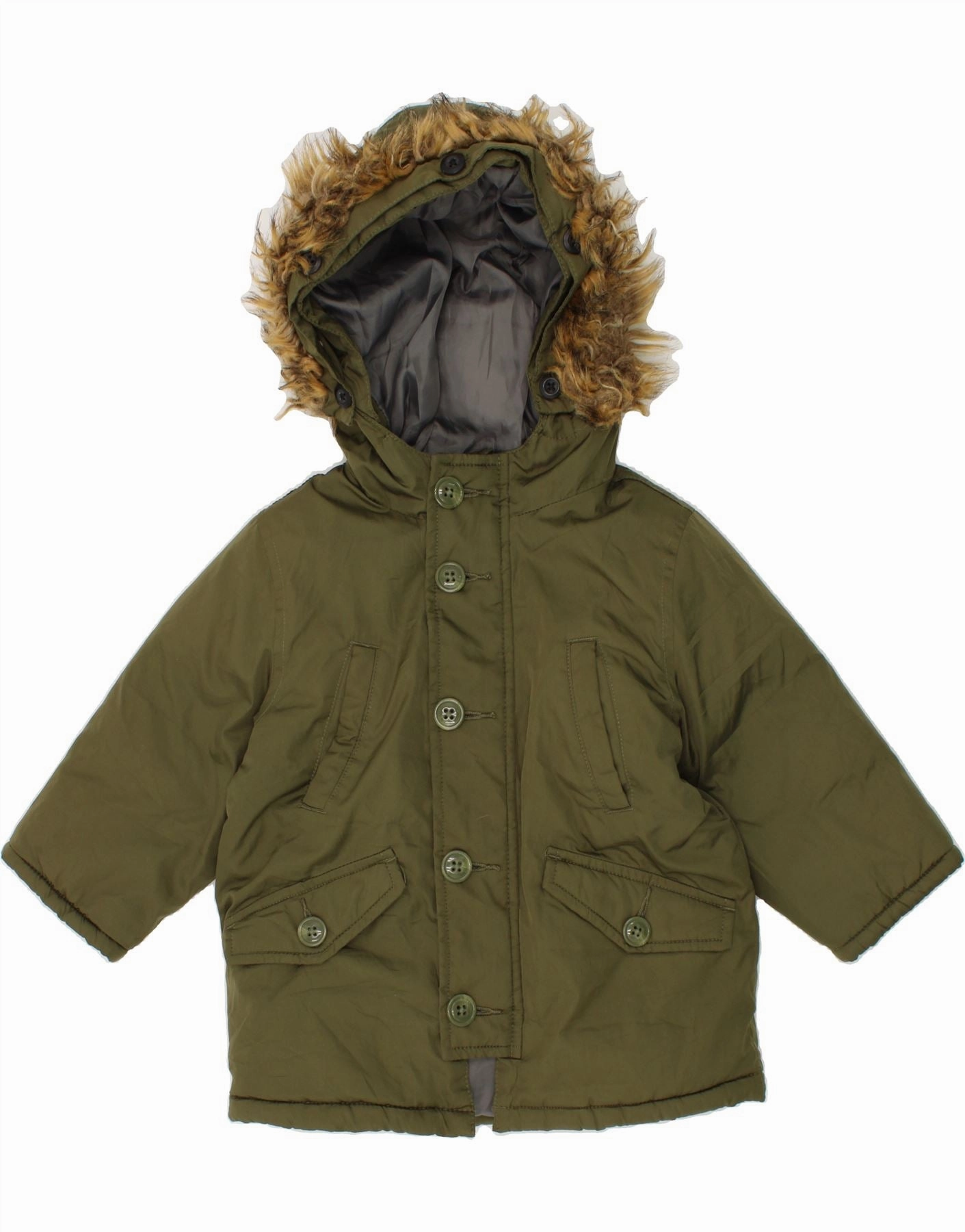 GAP Baby Boys Hooded Padded Jacket 18-24 Months Khaki home - party