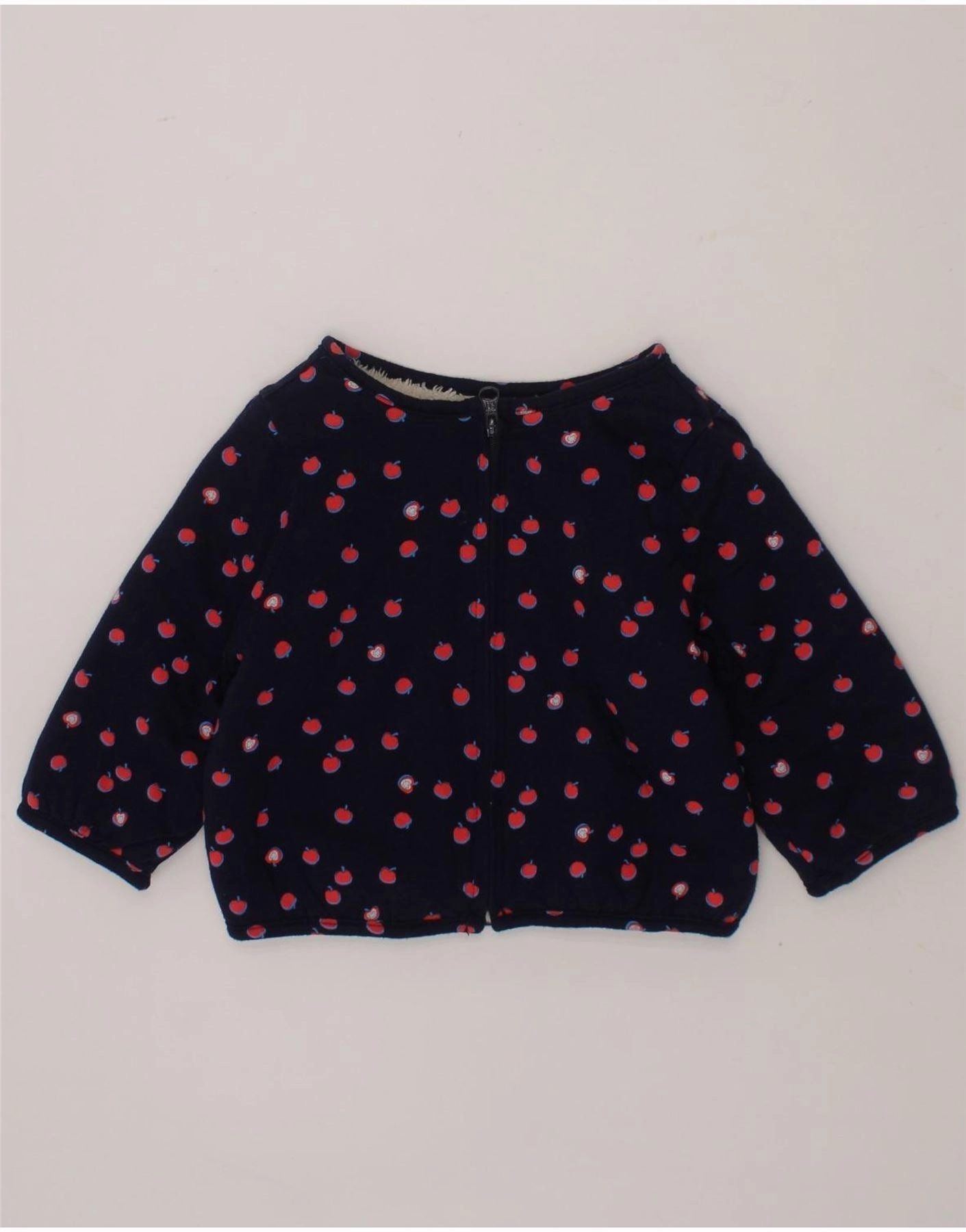 GAP Baby Girls Abstract Pattern Cardigan Sweater 6-9 Months Navy Blue Everyday Neutral