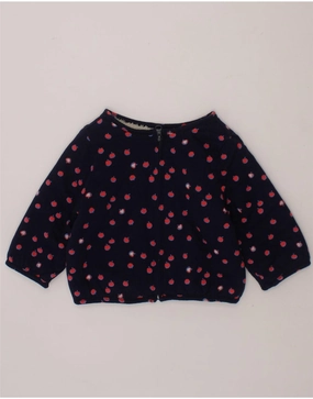GAP Baby Girls Abstract Pattern Cardigan Sweater 6-9 Months Navy Blue Everyday Neutral
