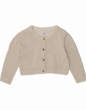 Cold Ready Modern Comforted GAP Baby Girls Crop Cardigan Sweater 6-9 Months Beige Cotton