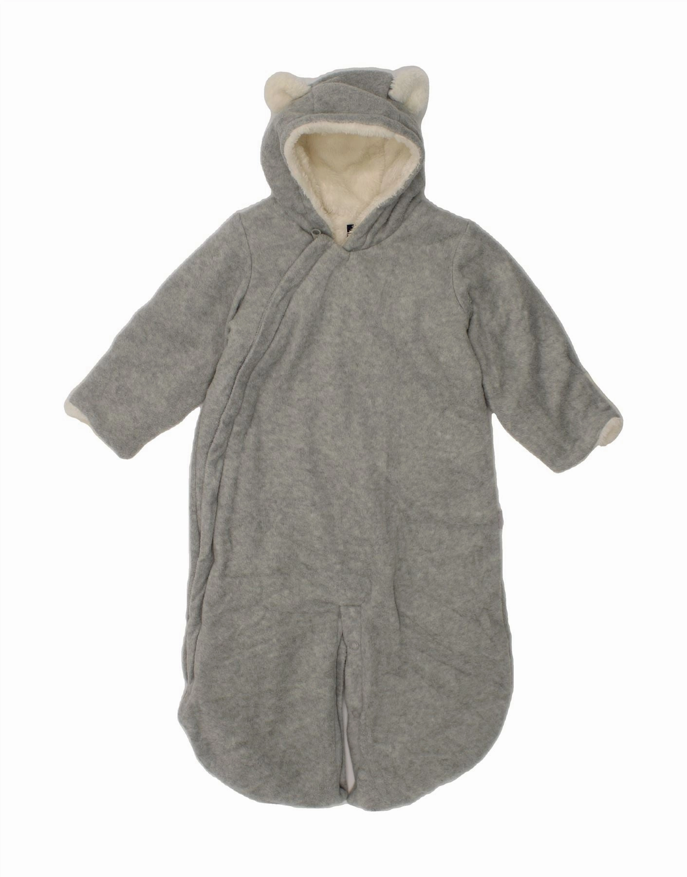 Everyday Fresh GAP Baby Girls Hooded Fleece Jumpsuit 0-3 Months Grey Polyester