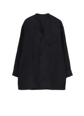 GARMENT DYE FLAX NOTCHED BLOUSE Casual Elegance