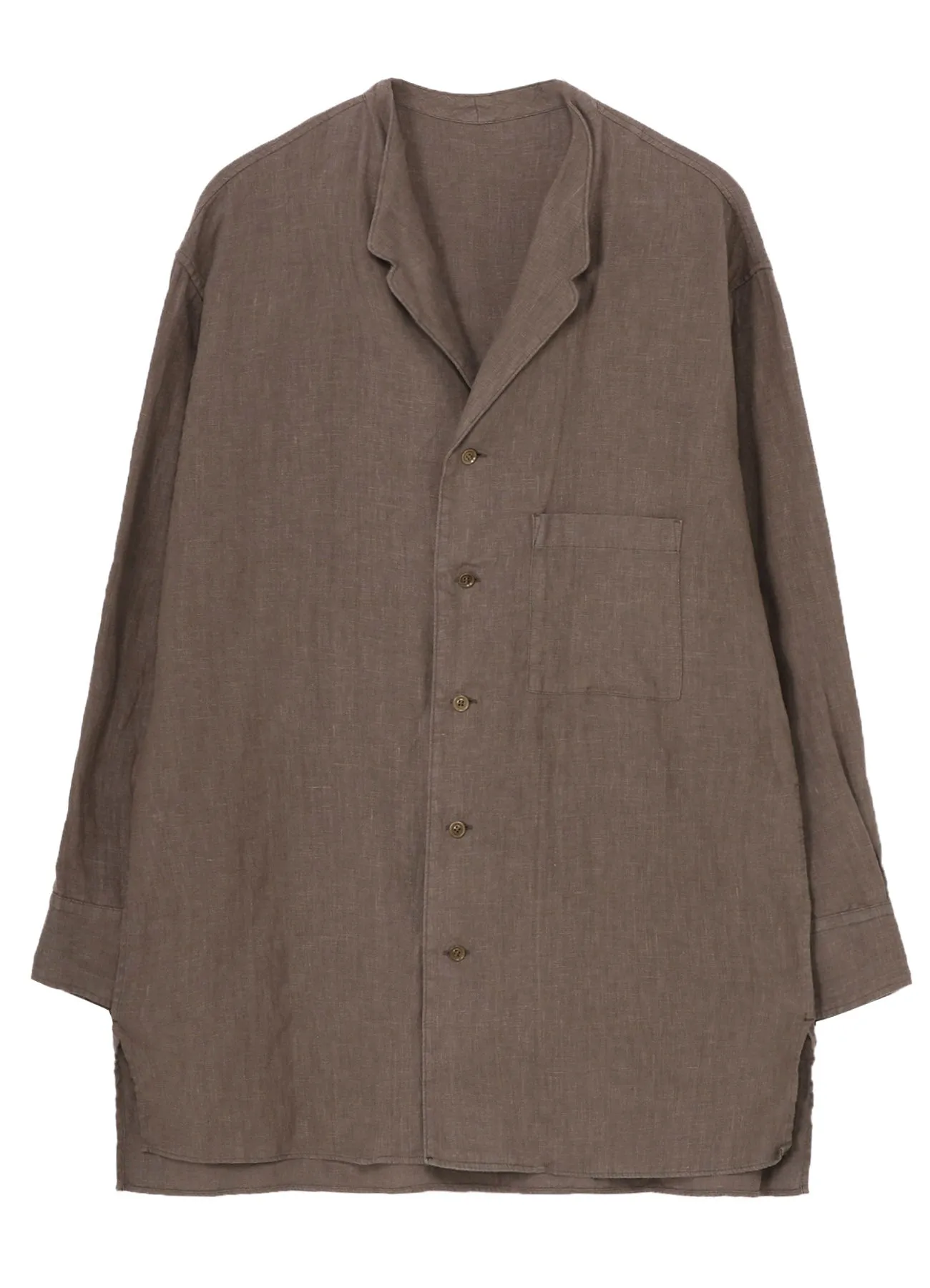 GARMENT DYE FLAX NOTCHED BLOUSE Advanced Moisture Management High Neck