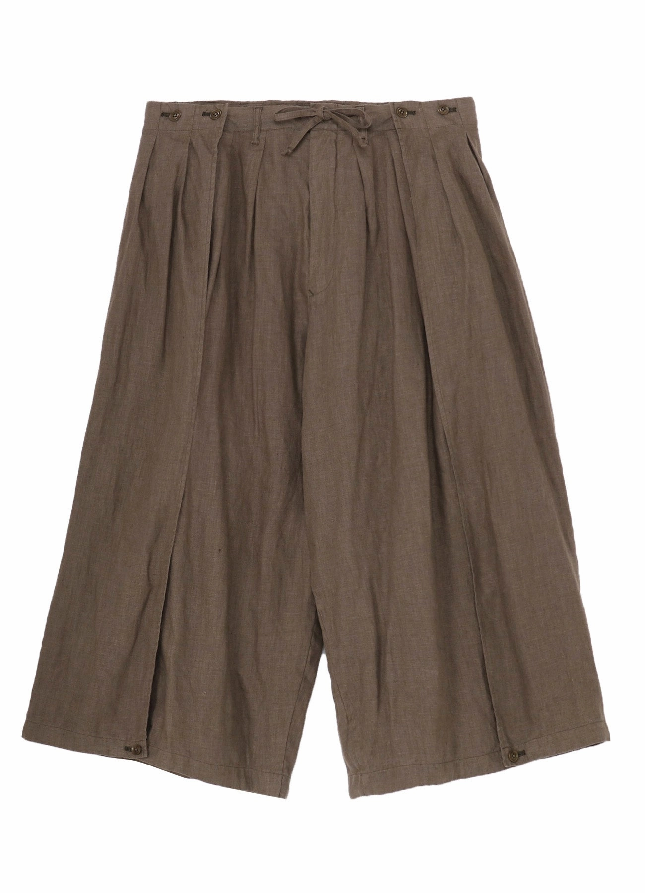 GARMENT DYE FLAX BOTH SIDES WRAP PANTS Tagless Labeling