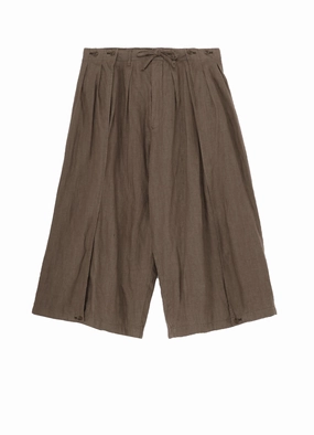 Casual Stretch Wear HighDensityWeave GARMENT DYE FLAX BOTH SIDES WRAP PANTS