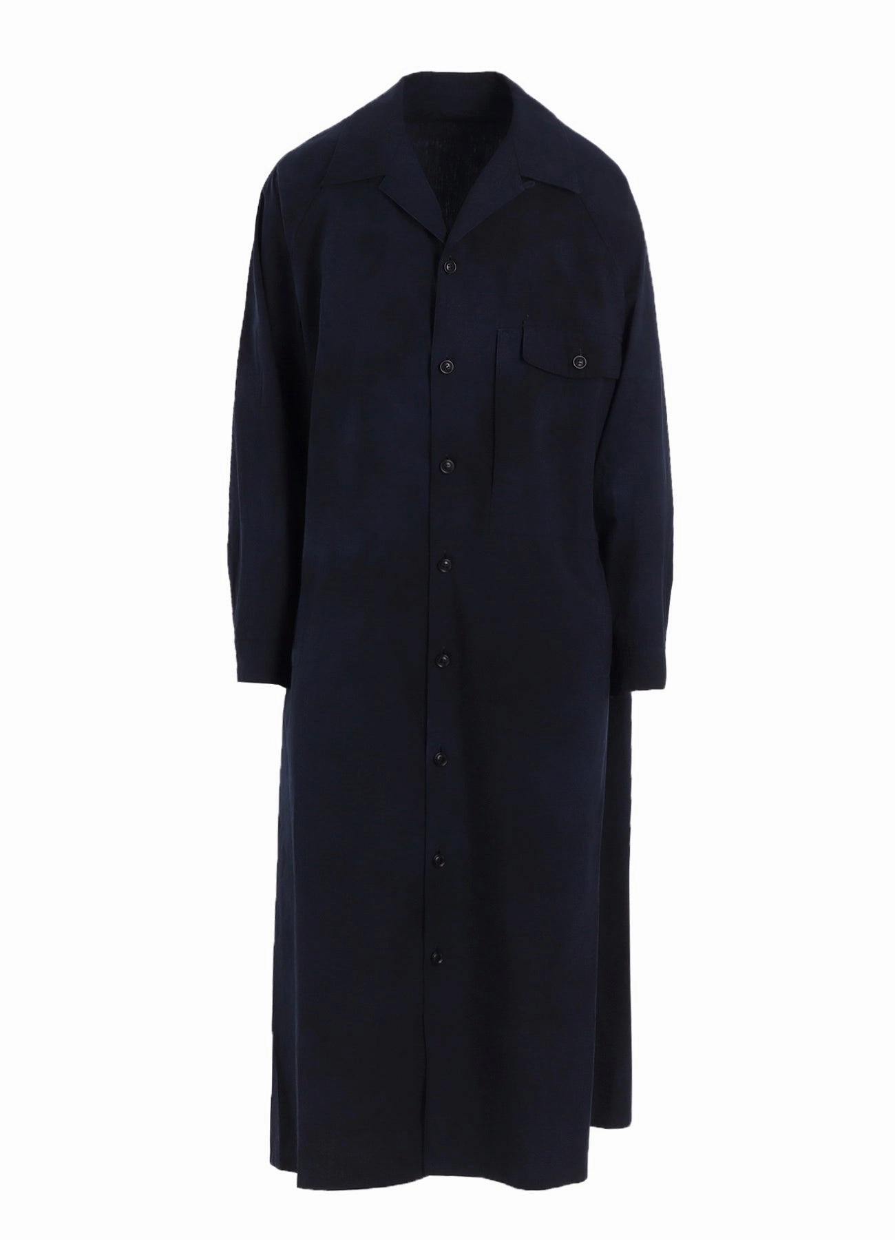 Elastic Fit GARMENT-DYED OPEN COLLAR SHIRTS DRESS