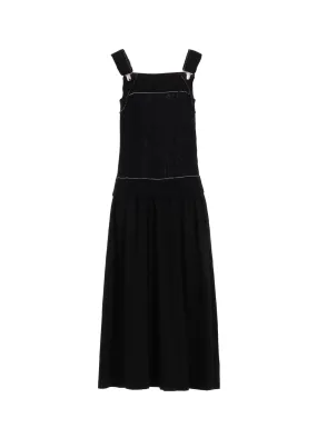 CABLE KNIT/JERSEY SUSPENDER DRESS Sleek Texture