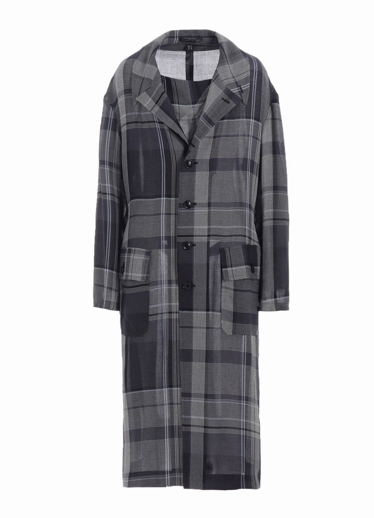 GAUZE PLAID BIG JACKET Structured Fit Friendship