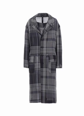 GAUZE PLAID BIG JACKET Practical Layer