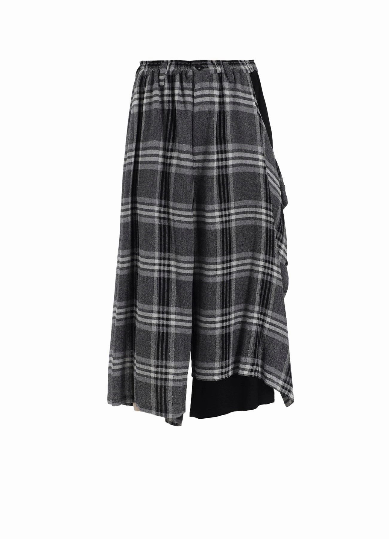 Supportive Fit GAUZE PLAID LEFT DOUBLE BUTTON OPEN PANTS