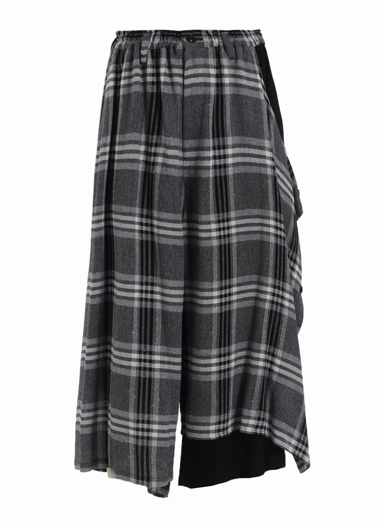 GAUZE PLAID LEFT DOUBLE BUTTON OPEN PANTS Work Friendly Breathable Base