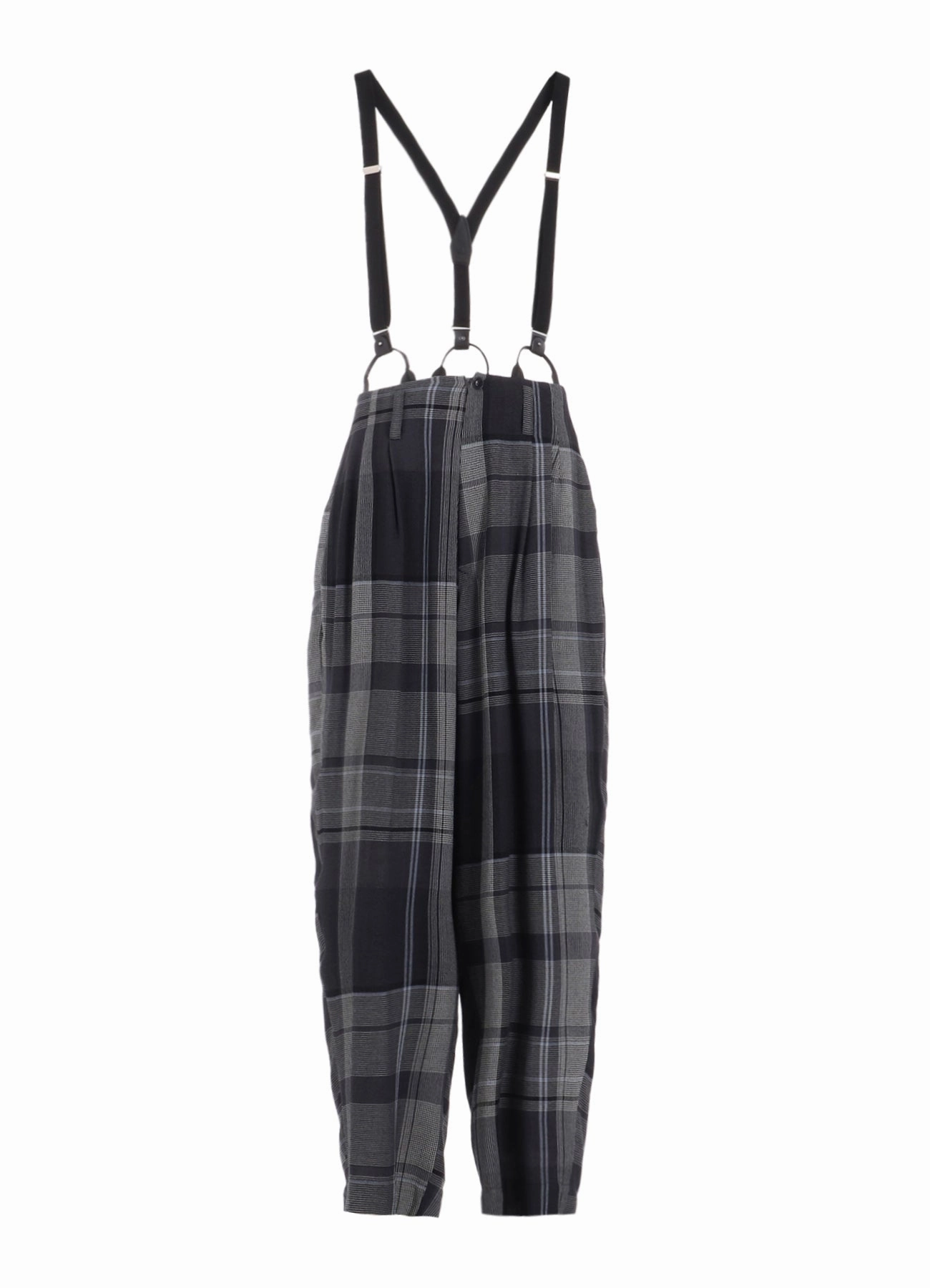 GAUZE PLAID SUSPENDER PANTS Lightweight Construction