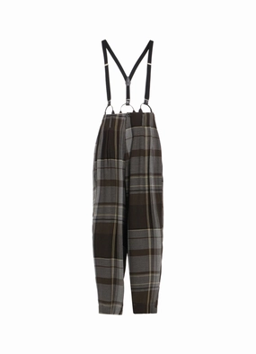Urban Flex GAUZE PLAID SUSPENDER PANTS