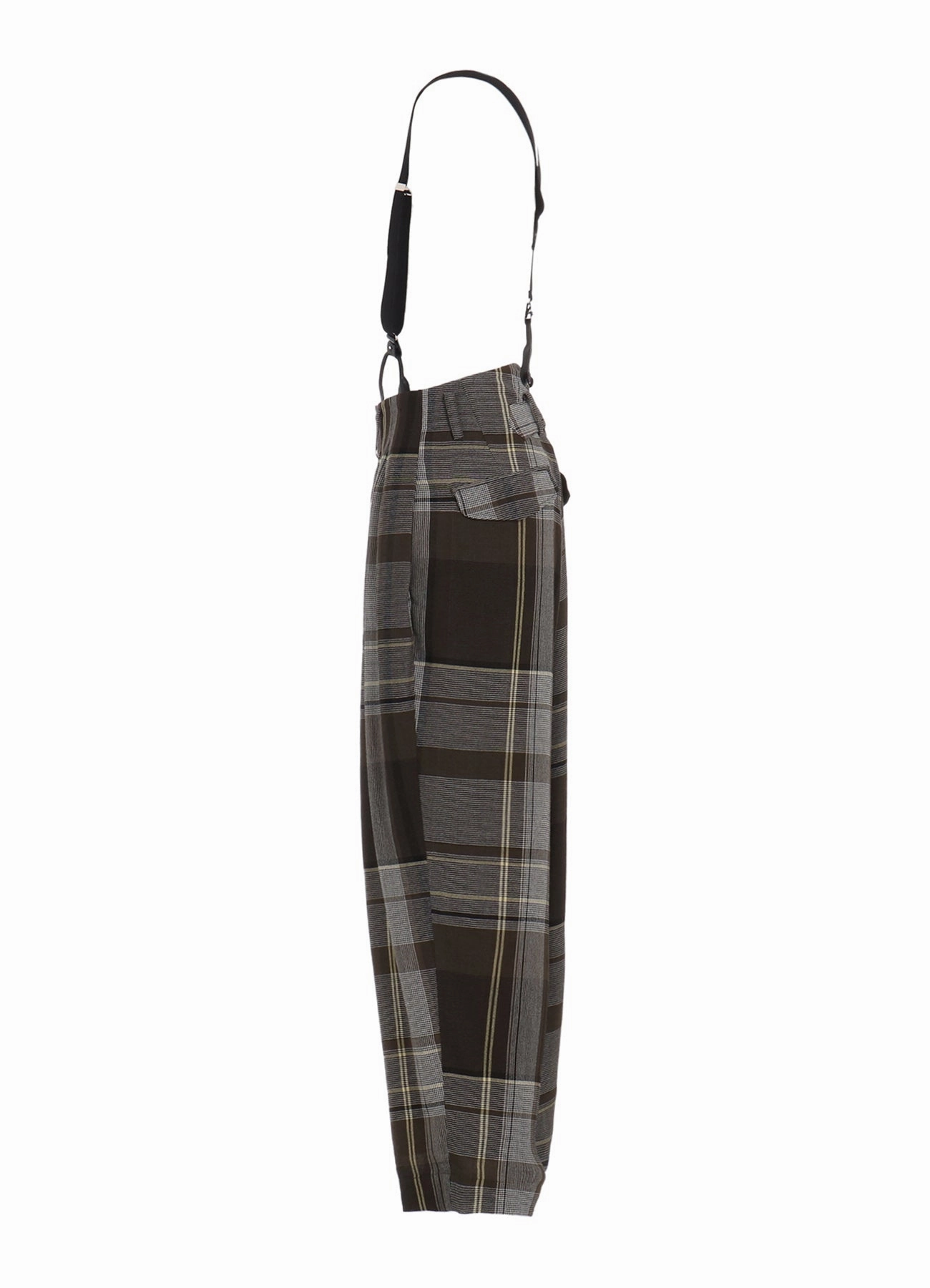 Fashion Fit Perfect Movement GAUZE PLAID SUSPENDER PANTS