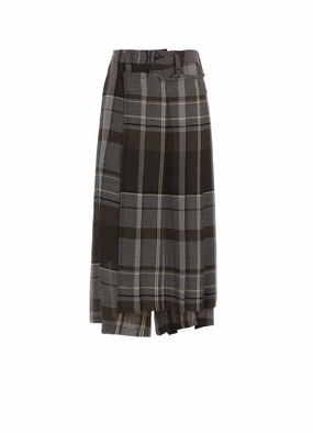 GAUZE PLAID WRAPT PLEATED PANTS Weekend Style