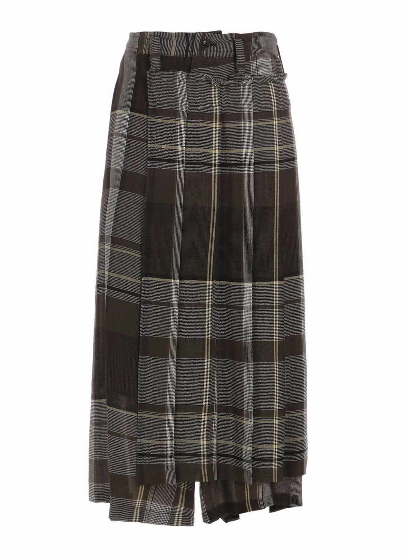 Quick Access QuickReleaseClosures GAUZE PLAID WRAPT PLEATED PANTS