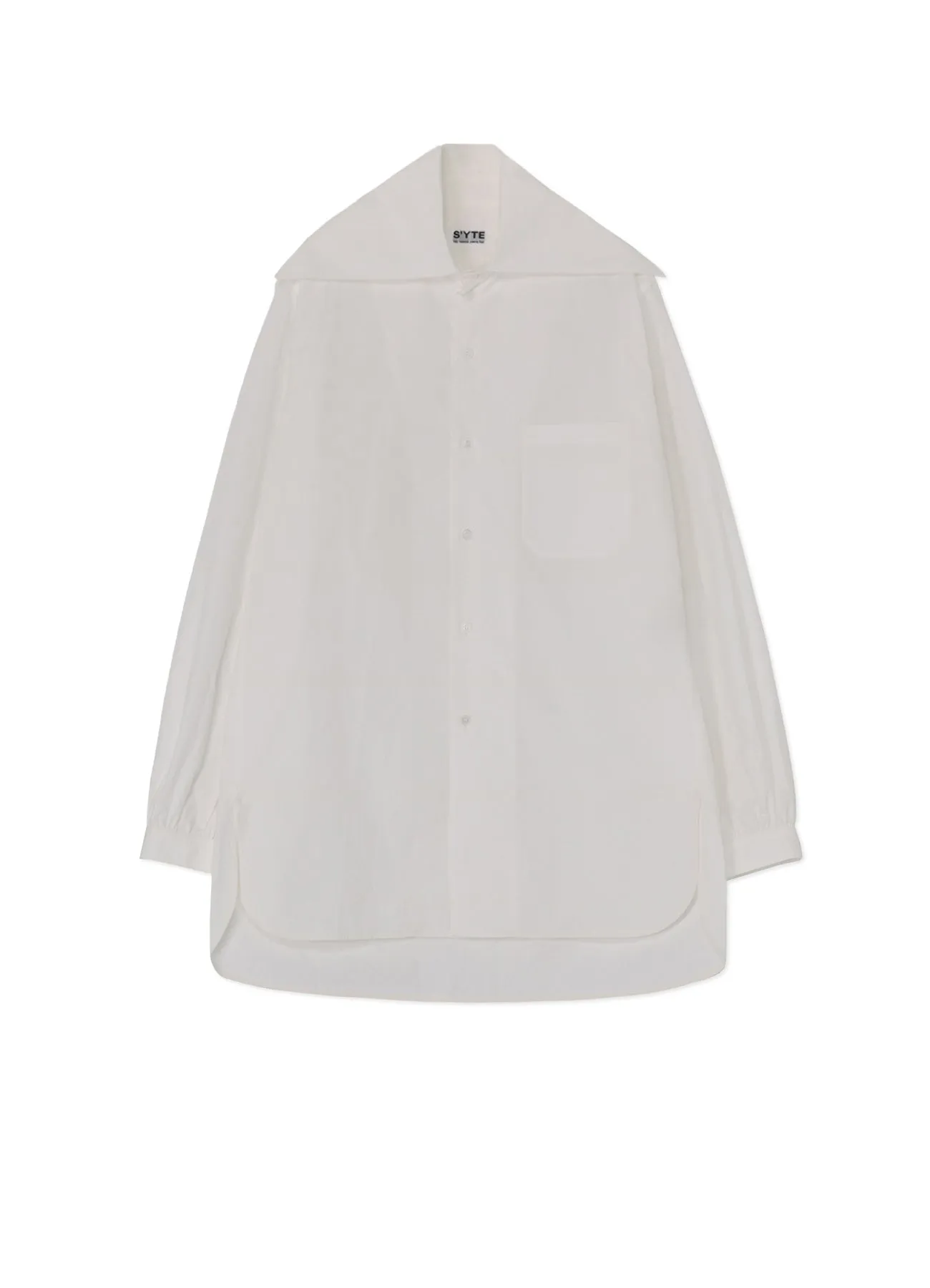 COTTON/LINEN WASHER TYPEWRITER BIG-COLLARED SHIRT Floral Motif