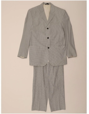 GIANFRANCO FERRE Mens 2 Piece Suit IT 50 Large W30 L31  Grey Check Luxury Finish Modern Business