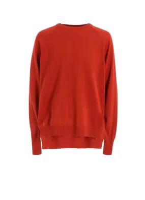 Neutral palette GIMA COTTON CREW NECK BACK HEM LONG KNIT