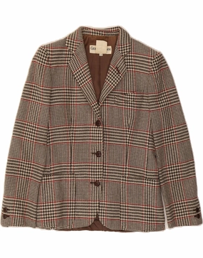 GIORGIO ARMANI Womens Blazer Jacket EU 40 Medium Multicoloured Houndstooth Refined Office Wear Trendy Comfort