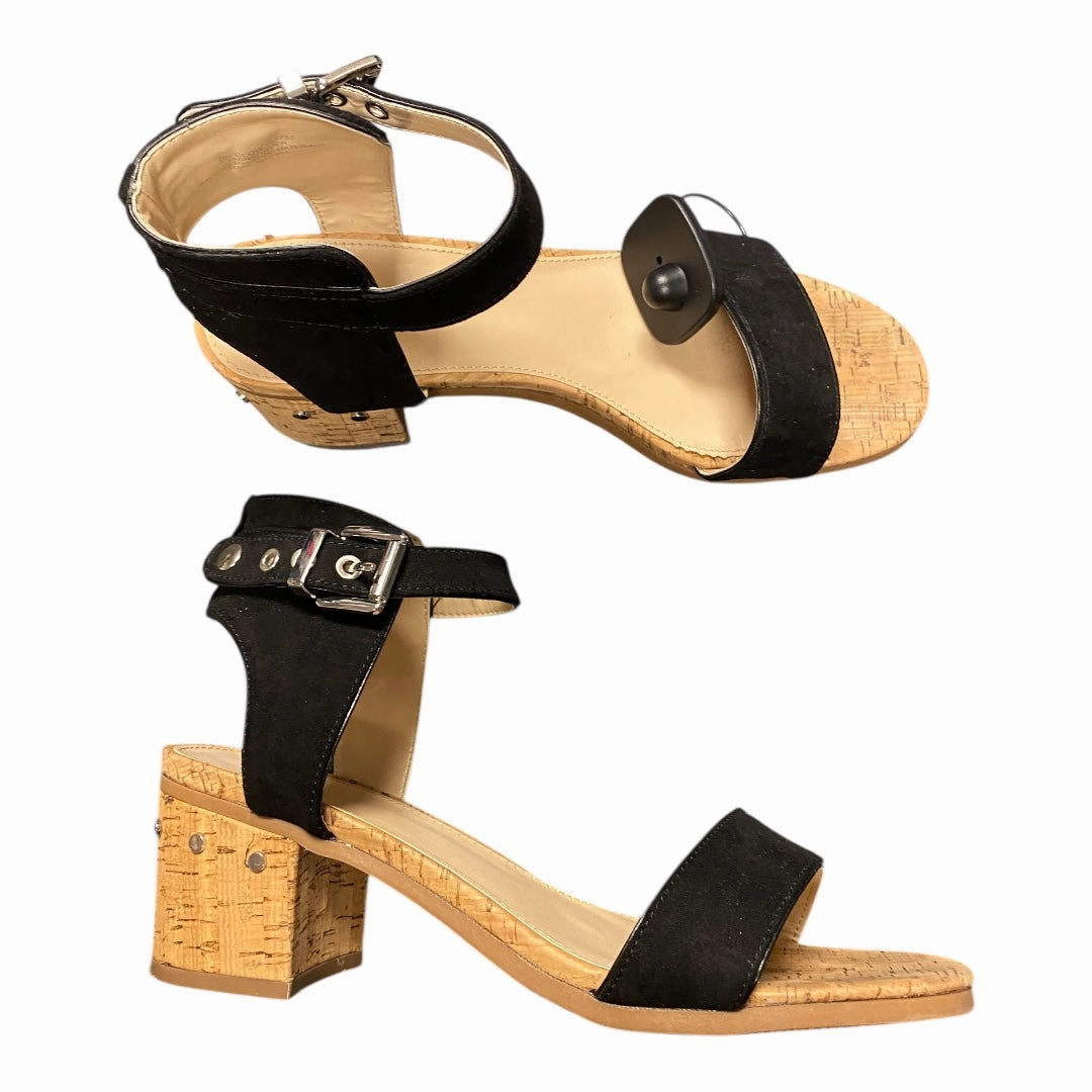 Sandals Heels Block By Madeline In Black, Size:9 Simple Entry
