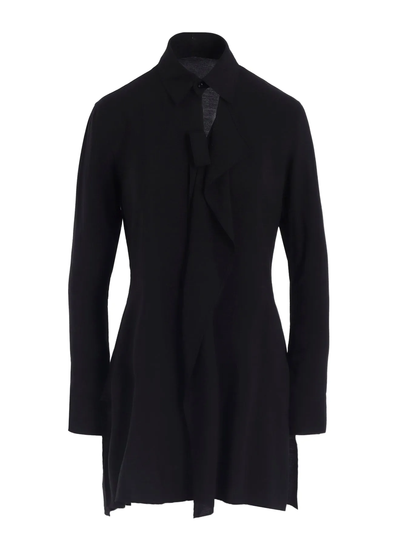 HARD-TWIST SERGE SHIRT WITH DRAPED FRONT PANEL Streetwear