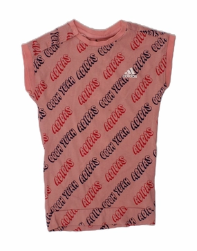 Oversized style Daytime Look ADIDAS Baby Girls Graphic T-Shirt Top 12-18 Months Pink Cotton