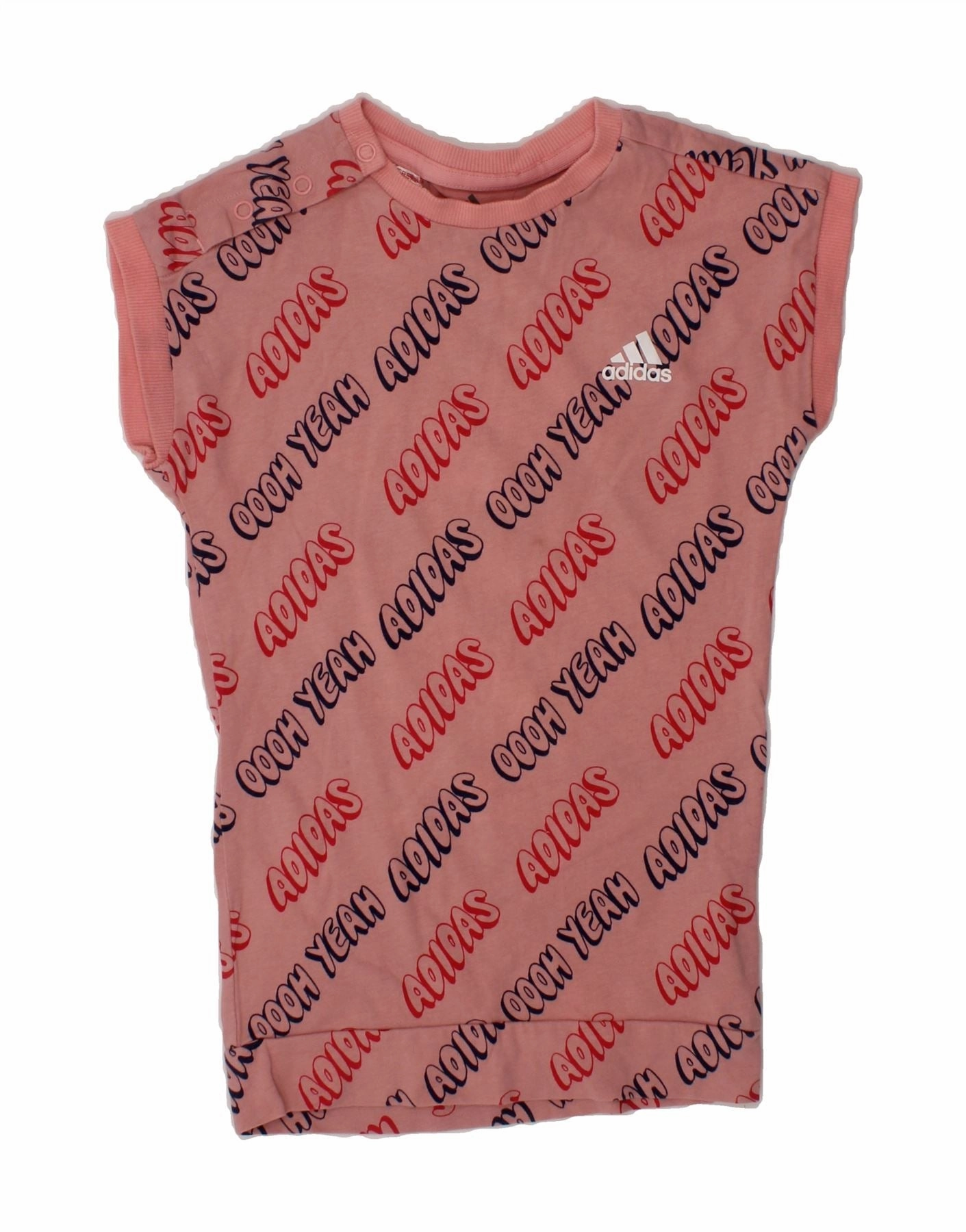 Oversized style Daytime Look ADIDAS Baby Girls Graphic T-Shirt Top 12-18 Months Pink Cotton