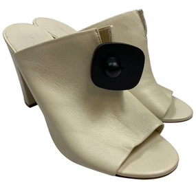 Sandals Heels Block By Vince In Cream, Size:8 Wide fit Animal Print