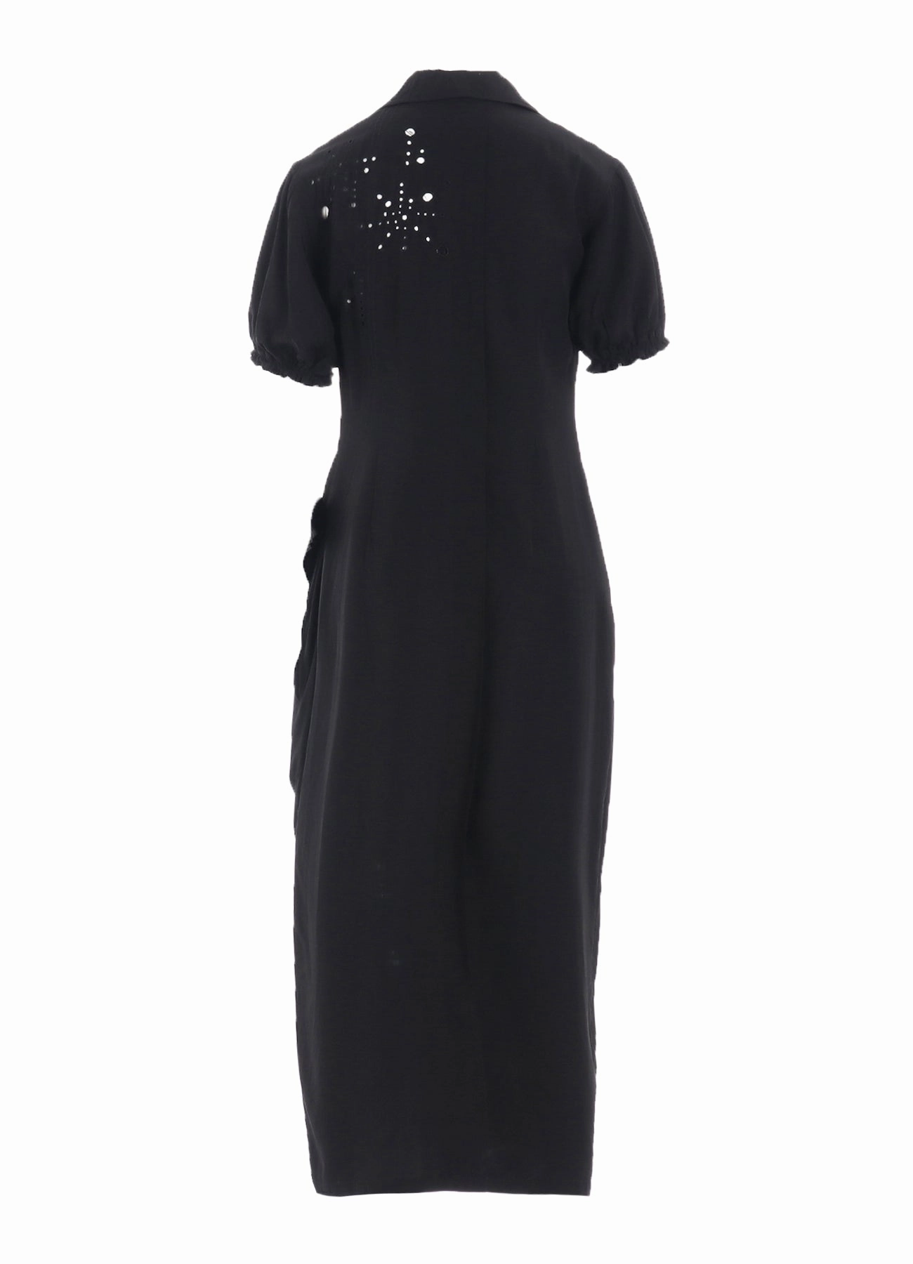 Trendy Cut CUPRO/DUNGAREE BALLER LACE LEFT SIDE GATHERED DRESS