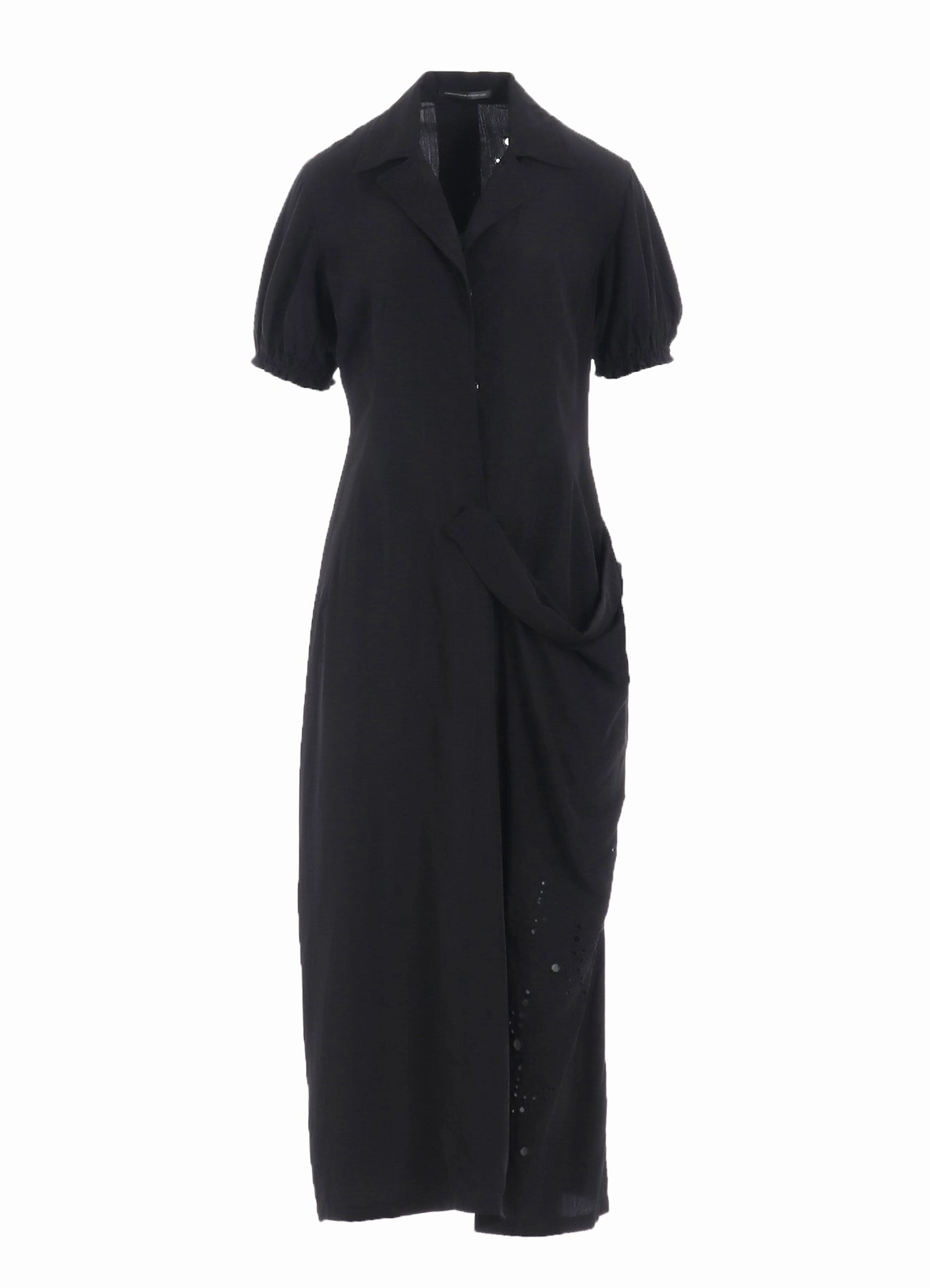 CUPRO/DUNGAREE BALLER LACE LEFT SIDE GATHERED DRESS Photo Light