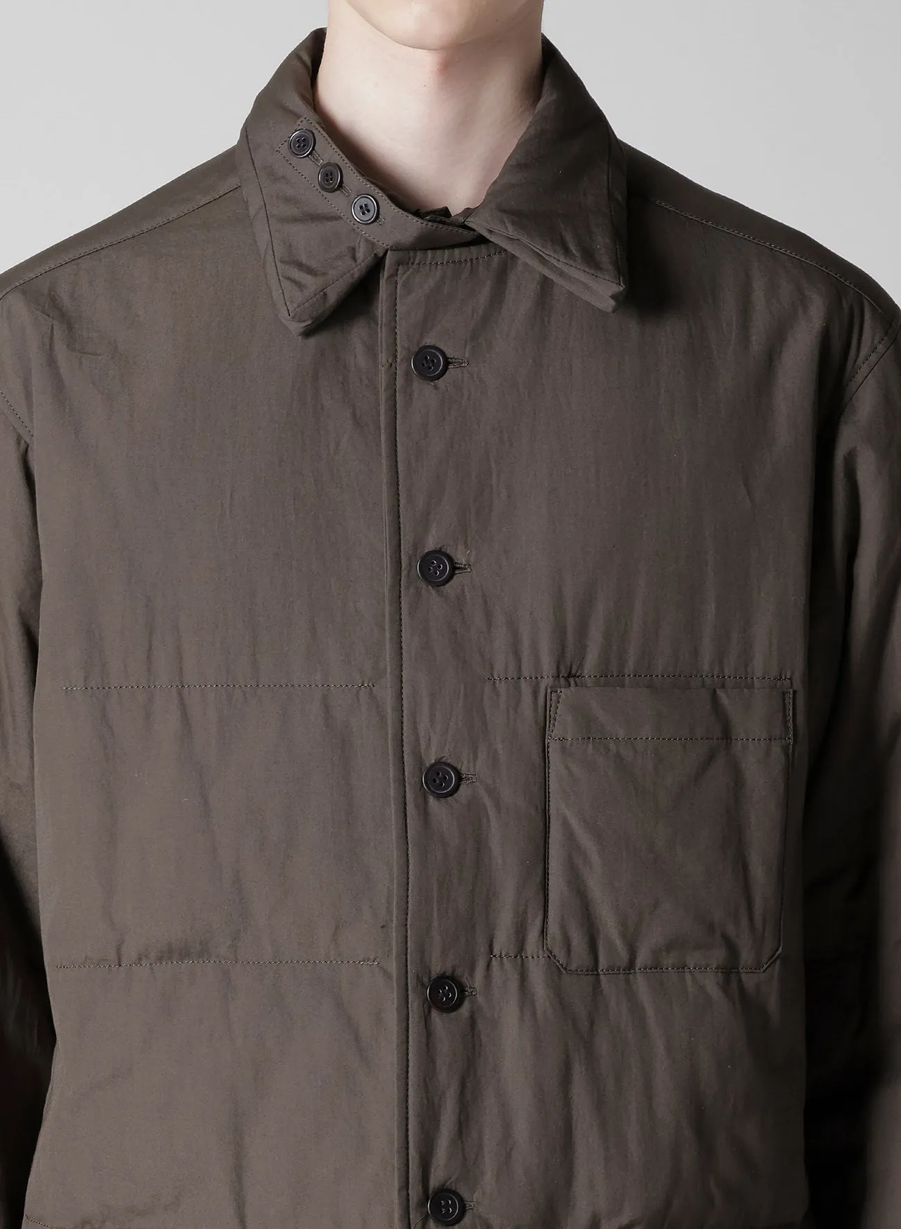 GRAY BROAD GUSSET COLLAR PADDED BLOUSE Compact Packing