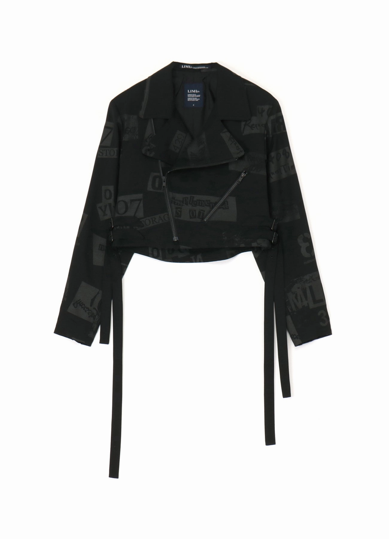 Meditation PRINTED SERGE CROPPED BIKER JACKET