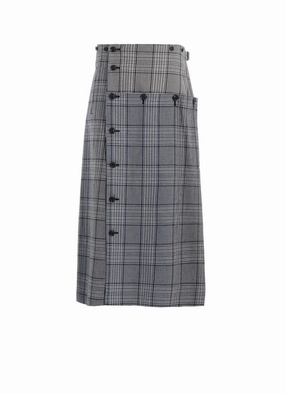GRID PLAID BUTTON SKIRT Essential Style Spring Vibe