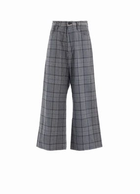 GRID PLAID LONG STRAIGHT PANTS Breathable Comfort Design